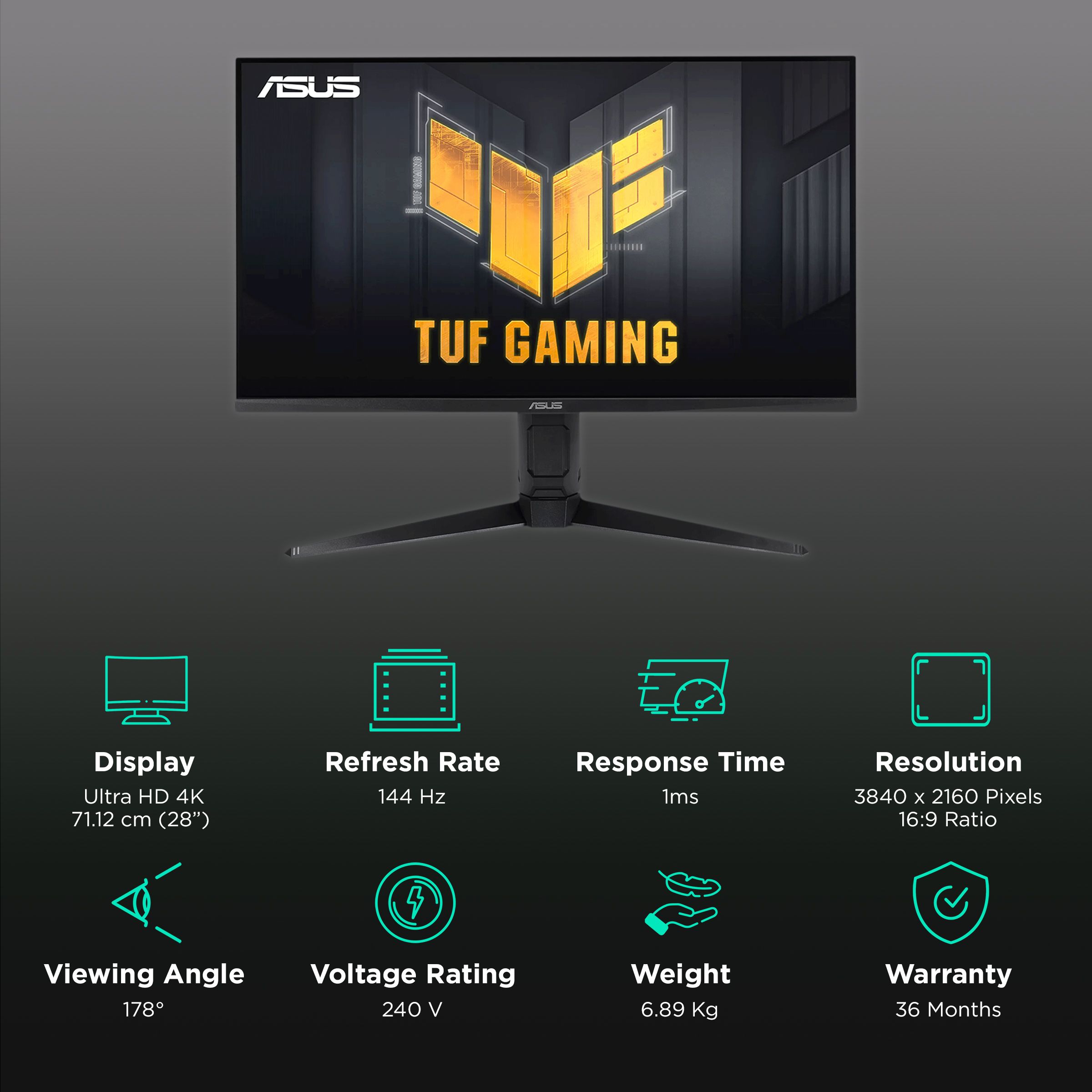 Buy ASUS TUF 71.12 cm (28 inch) Ultra HD 4K Fast IPS Panel LED